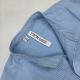 Traditional Weatherwear ビッグタックアップシャツ ノーカラー ピンタック サイズXS コットン 長袖シャツ ライトブルー レディース トラディショナルウェザーウェア【中古】6-0227M△