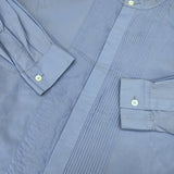 Traditional Weatherwear ビッグタックアップシャツ ノーカラー ピンタック サイズXS コットン 長袖シャツ ライトブルー レディース トラディショナルウェザーウェア【中古】6-0227M△