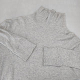 homspun 丸胴テレコタートルネックプルオーバー リブ コットン 長袖Ｔシャツ カットソー ロンＴ ライトグレー レディース ホームスパン【中古】6-0227M△