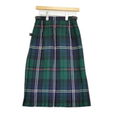 GLEN NEVIS 巻き ラップ スコットランド製 ウール チェック ロングスカート ネイビー グリーン レディース グレンネイビス【中古】6-0125T∞