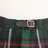 GLEN NEVIS 巻き ラップ スコットランド製 ウール チェック ロングスカート ネイビー グリーン レディース グレンネイビス【中古】6-0125T∞