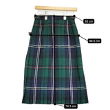 GLEN NEVIS 巻き ラップ スコットランド製 ウール チェック ロングスカート ネイビー グリーン レディース グレンネイビス【中古】6-0125T∞