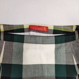 YORKLAND コットン チェック ロングスカート ホワイト グリーン レディース ヨークランド【中古】6-0125M∞
