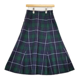 YORKLAND ウール チェック 11AR ロングスカート ネイビー グリーン レディース ヨークランド【中古】6-0125T∞