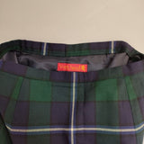 YORKLAND ウール チェック 11AR ロングスカート ネイビー グリーン レディース ヨークランド【中古】6-0125T∞