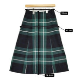 YORKLAND コットン チェック ロングスカート グリーン ネイビー ブラック レディース ヨークランド【中古】6-0125M∞
