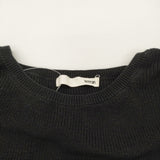 evam eva コットン プルオーバーニット E213K020 クルーネック セーター ニット ブラック レディース エヴァムエヴァ【中古】6-0207M♪