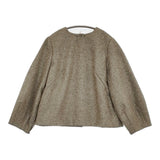 45R/45rpm 未使用 イングランドフラノのパフブラウス アブラハムムーン＆サンズ社 定価71500円 グレー レディース フォーティーファイブアールピーエム【中古】5-1219T♪