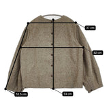 45R/45rpm 未使用 イングランドフラノのパフブラウス アブラハムムーン＆サンズ社 定価71500円 グレー レディース フォーティーファイブアールピーエム【中古】5-1219T♪