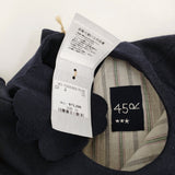 45R/45rpm 未使用品 イングランドフラノのパフブラウス アブラハムムーン＆サンズ社 定価71500円 25AW 紺 レディース フォーティーファイブアールピーエム【中古】5-1219T♪