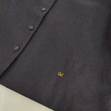 45R/45rpm 未使用品 イングランドフラノのパフブラウス アブラハムムーン＆サンズ社 定価71500円 25AW 紺 レディース フォーティーファイブアールピーエム【中古】5-1219T♪