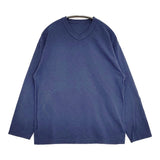 45R/45rpm Vネック コットン 日本製 サイズ3 長袖Ｔシャツ カットソー ロンＴ ブルー レディース フォーティーファイブアールピーエム【中古】6-0227M△