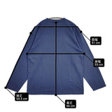 45R/45rpm Vネック コットン 日本製 サイズ3 長袖Ｔシャツ カットソー ロンＴ ブルー レディース フォーティーファイブアールピーエム【中古】6-0227M△
