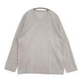 45R/45rpm Vネック コットン 日本製 サイズ3 長袖Ｔシャツ カットソー ロンＴ ライトグレー レディース フォーティーファイブアールピーエム【中古】6-0227M△
