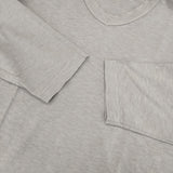 45R/45rpm Vネック コットン 日本製 サイズ3 長袖Ｔシャツ カットソー ロンＴ ライトグレー レディース フォーティーファイブアールピーエム【中古】6-0227M△