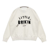 OLDMAN'S TAILOR BRIKIN ブリキン フロッキープリント コットン トレーナー サイズM スウェット ホワイト ブラック レディース オールドマンズテーラー【中古】6-0227M△