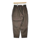 nest Robe ウールボックスタックパンツ 定価27000円 01204-1612 チェック イージー パンツ カーキ ブラウン レディース ネストローブ【中古】5-1228T♪