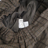 nest Robe ウールボックスタックパンツ 定価27000円 01204-1612 チェック イージー パンツ カーキ ブラウン レディース ネストローブ【中古】5-1228T♪