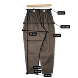 nest Robe ウールボックスタックパンツ 定価27000円 01204-1612 チェック イージー パンツ カーキ ブラウン レディース ネストローブ【中古】5-1228T♪