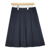 MARGARET HOWELL ウールフレア バックプリーツスカート サイズ2 スカート ダークネイビー 濃紺 レディース マーガレットハウエル【中古】5-1228T♪