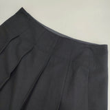 MARGARET HOWELL ウールフレア バックプリーツスカート サイズ2 スカート ダークネイビー 濃紺 レディース マーガレットハウエル【中古】5-1228T♪