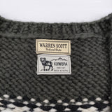 WARREN SCOTT KHWOPA ウール カウチンニットベスト ジップアップ ネパール製 カーキ系 ホワイト レディース ウォーレンスコット【中古】5-1226T♪