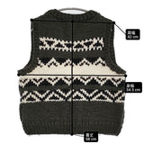 WARREN SCOTT KHWOPA ウール カウチンニットベスト ジップアップ ネパール製 カーキ系 ホワイト レディース ウォーレンスコット【中古】5-1226T♪