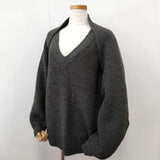 muller of yoshio kubo Connect sweater コネクトニット ニットベスト アームカバー 定価49500円 セーター ニット チャコールグレー レディース ミュラーオブ ヨシオクボ【中古】6-0125T∞