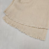 R JUBILEE Sheer Rib Pants リブパンツ 定価22000円 コットン 日本製 パンツ アイボリー レディース アールジュビリー【中古】6-0227G△