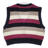 Mars Knitwear マルチボーダーVネックベスト 定価20900円 イギリス製 MA212LM13512 マルチカラー レディース マーズニットウエア【中古】5-1228T♪