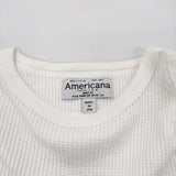 AMERICANA サーマル ワッフル プルオーバー 長袖Ｔシャツ カットソー ロンＴ ホワイト レディース アメリカーナ【中古】6-0207M♪