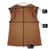 Uhr Power Shoulder Tee コットンシルク ノースリーブ Ｔシャツ カットソー ブラウン レディース ウーア【中古】6-0608S∞