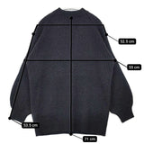 AEWEN MATOPH ウール混アゼボリュームスリーブVネックカーディガン チャコールグレー レディース イウエンマトフ【中古】5-1228T♪