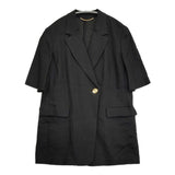 JOURNAL STANDARD L'essage 24SS リネンストレッチハーフスリーブジャケット 定価37400円 ジャケット ブラック レディース ジャーナルスタンダードレサージュ【中古】6-0430S◎