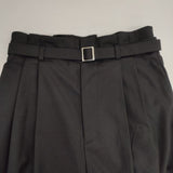 Mila Owen ベルト付き後ろゴムペーパーバックパンツ 09WFP244088 パンツ ブラック レディース ミラオーウェン【中古】6-0429G∞