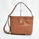 CELINE ガンチーニ レザー ショルダーバッグ ブラウン レディース セリーヌ【中古】6-0405G∞