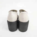 DIANA ヒールアップローファー 25cm 定価19800円 ローファー アイボリー レディース ダイアナ【中古】6-0112G◎