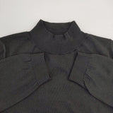 MARGARET HOWELL SUPERFINE WOOL KNIT ハイネック ハイゲージ 578-6263013 定価27500円 ニット ブラック レディース マーガレットハウエル【中古】5-1228T♪