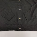 MARGARET HOWELL 578-6264004 SUPERFINE WOOL KNIT ウール クルーネック カーディガン ブラック レディース マーガレットハウエル【中古】6-0201T∞