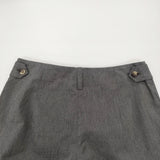 MARGARET HOWELL PINPOINT OXFORD TROUSERS サイズ2 578-6244001 定価27500円 ワイドハーフパンツ グレー レディース マーガレットハウエル【中古】6-0210M♪