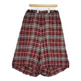 Y's チェック ワイドパンツ YB-P14-026 ワッシャー加工 サルエルパンツ レッド レディース ワイズ/Yohji【中古】6-0201T∞