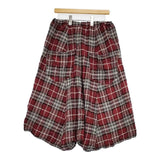 Y's チェック ワイドパンツ YB-P14-026 ワッシャー加工 サルエルパンツ レッド レディース ワイズ/Yohji【中古】6-0201T∞