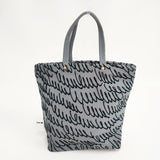 mina perhonen 25SS lululu Sサイズ フロッキープリント トートバッグ グレー ブラック レディース ミナペルホネン【中古】6-0114G◎