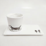 mina perhonen mountain mountain マウンテン マウンテン hollow cup and plate set マグカップ プレートセット travel マグカップ ホワイト レディース ミナペルホネン【中古】6-0209G◎