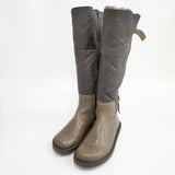 trippen 未使用品 GIANT レザー ムートンボア 定価69000円 ロング ブーツ ブラウン レディース トリッペン【中古】5-1225T◎