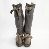 trippen 未使用品 GIANT レザー ムートンボア 定価69000円 ロング ブーツ ブラウン レディース トリッペン【中古】5-1225T◎