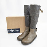 trippen 未使用品 GIANT レザー ムートンボア 定価69000円 ロング ブーツ ブラウン レディース トリッペン【中古】5-1225T◎