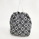 BAG'n'NOUN 総柄 巾着 トートバッグ ブラック ホワイト レディース バッグンナウン【中古】6-0418G∞