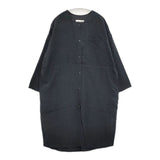 evam eva リネン 定価34100円 E223T015 シャツワンピ ワンピース ブラック レディース エヴァムエヴァ【中古】6-0429M∞