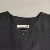evam eva リネン 定価34100円 E223T015 シャツワンピ ワンピース ブラック レディース エヴァムエヴァ【中古】6-0429M∞